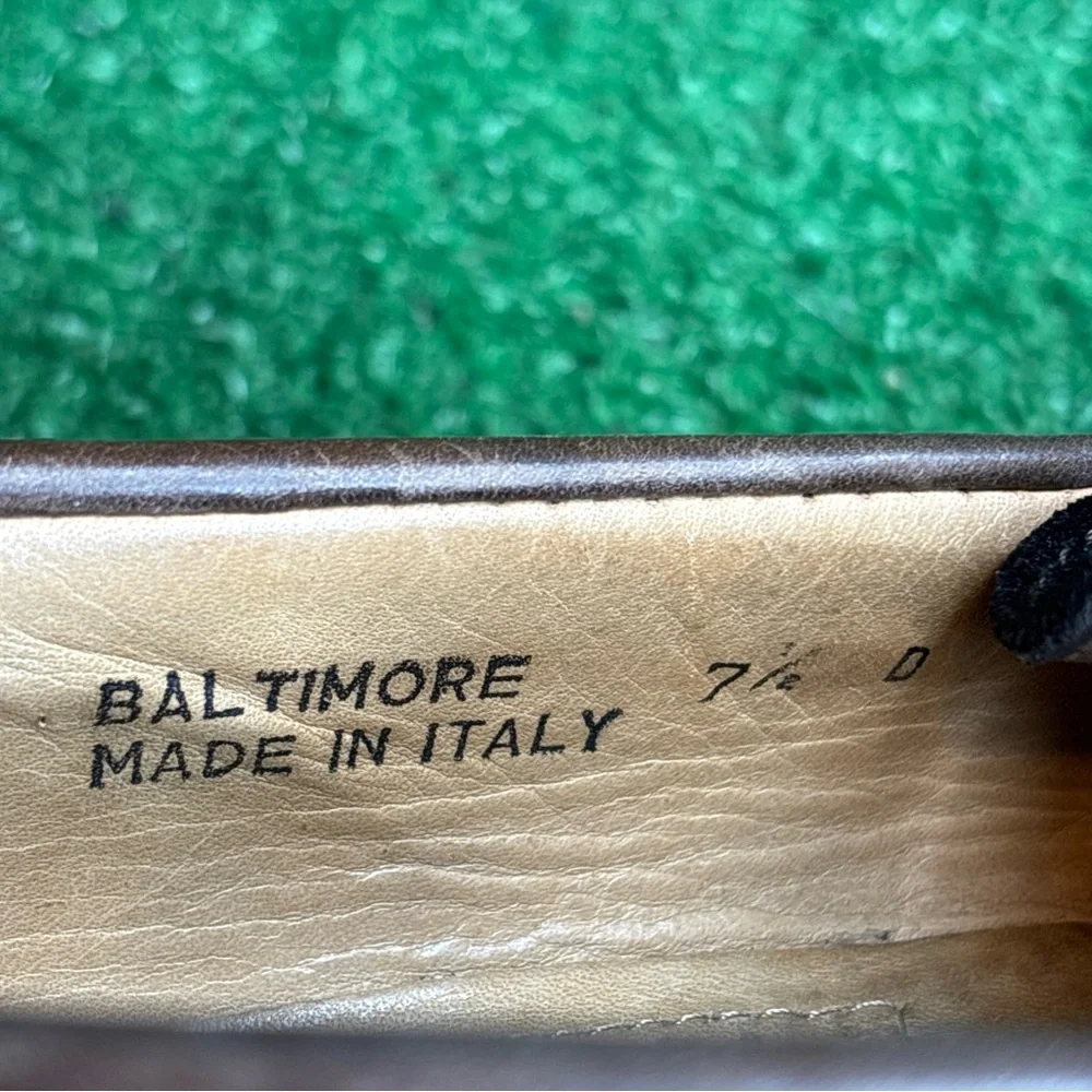 Bally Vintage Black Suede Leather Loafers Shoes Mens 7.5 Made In Italy‎